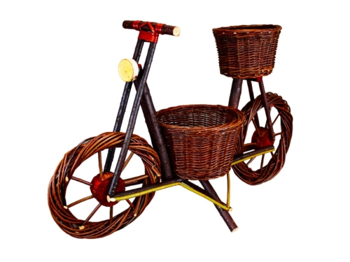 Wiklinowy rower - kwietnik
